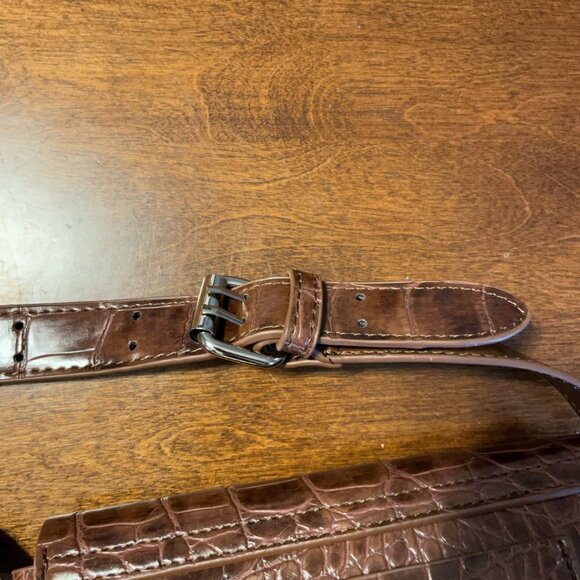 Urban Outfitters luxe saddle bag faux croc brown small - Picture 8 of 12